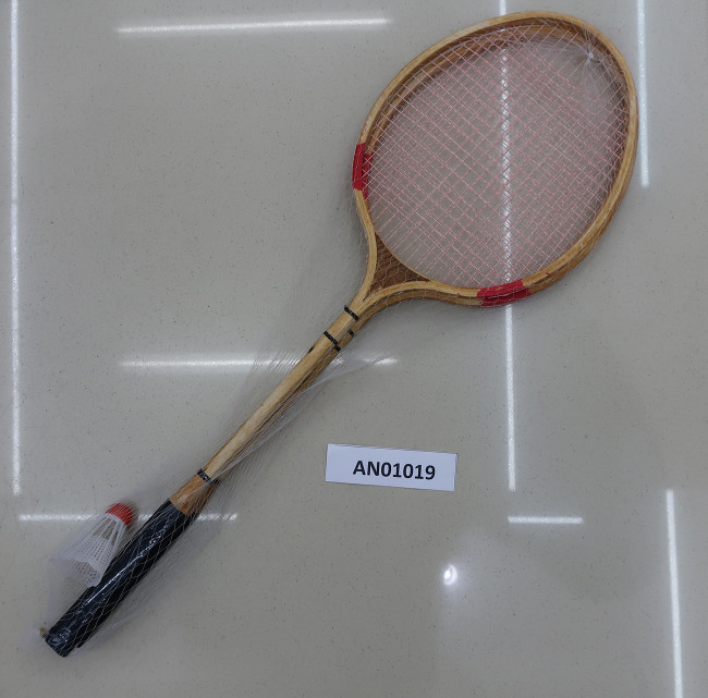 Набор для бадминтона деревянный 2 ракетки +1 волан, Рыжий Кот/AN01019