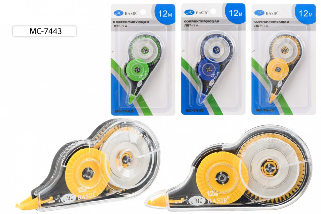 Корректирующая лента 5мм х 12 метров, для любого типа бумаги, Basir/МС-7443 (24)