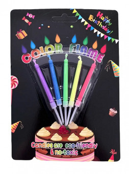 Свечи для торта "Цветное пламя", блистер, 5 шт, Магистр/MAG-B-7/221329 (100)