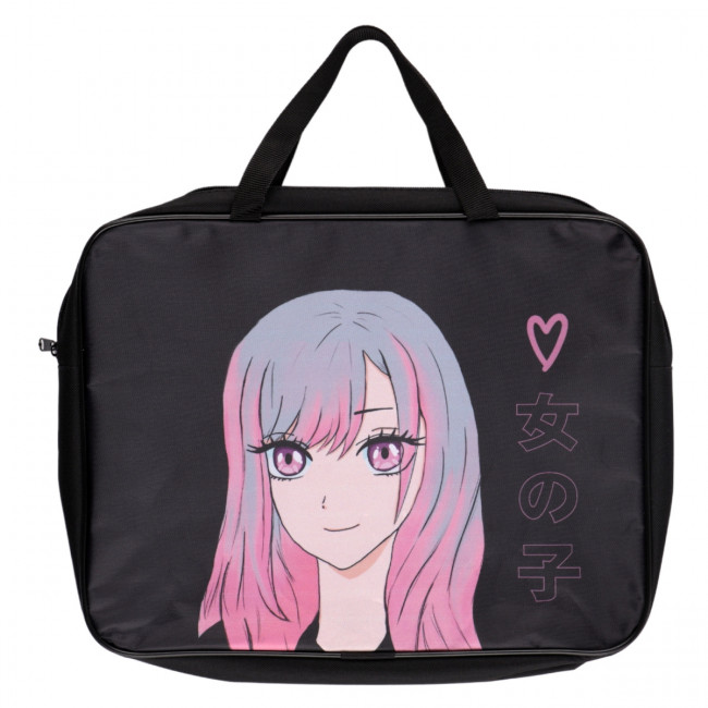 Папка 26*34*6см с ручками, на молнии сверху, тканевая, Happy Anime КОКОС/230662 (12)