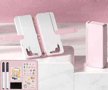 Подставка- пенал для книг WS-3 пластиковая, складная, внутри наклейки и 2 маркера, розовая (1/58) Подставка- пенал для книг WS-3 пластиковая, складная, внутри наклейки и 2 маркера, розовая (1/58)