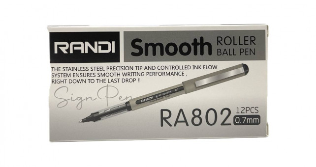 Ручка роллер 0.7 мм, черн., Randi/RA802черн (12)