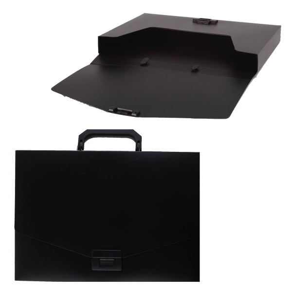 Портфель А4 1отд пласт черн 35мм Attomex 3073402