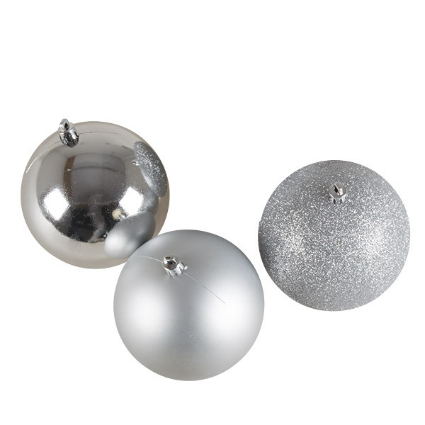 Елочное украшение шар серебро (глиттер, глянец, матовый) d=2,5 см (12 шт./уп.) Елочное украшение шар серебро (глиттер, глянец, матовый) d=2,5 см (12 шт./уп.)