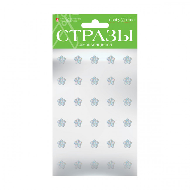 Самоклеящиеся стразы 10мм "Цветочки-2", 5цв, №51, BV/2-104/2