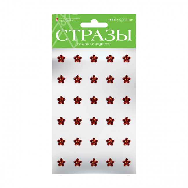 Самоклеящиеся стразы 10мм "Цветочки-2", 5цв, №51, BV/2-104/2