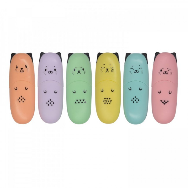 Текстовыделитель Meow Marker, 6 цветов "Пастель" BV/22-0103 (24)