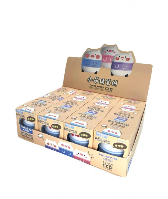 Точилка пластиковая "Милые хрюшки", цвет ассорти, Daimarse/DMS806 (12)