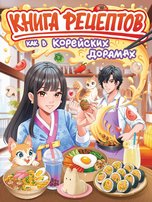 Книга рецептов "Как в корейских дорамах". Формат: 203x257x7мм 64стр, Проф-Пресс