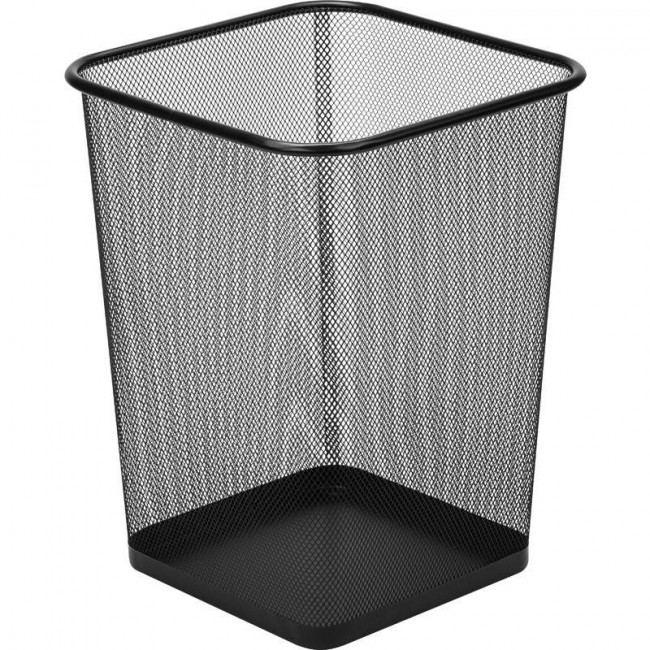 Корзина 20л для мусора металлическая. Квадратная, цвет-черный, WENZER OFFiCE /5007