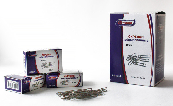 Скрепки 50мм канцелярские, Asmar (10)