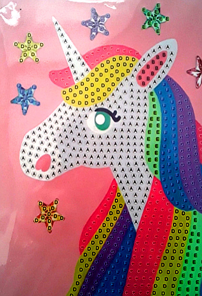 Алмазная мозаика: для детей; розовый единорог, размер 10*15 см. МС-5413- JE 24843 Алмазная мозаика: для детей; розовый единорог, размер 10*15 см. МС-5413- JE 24843