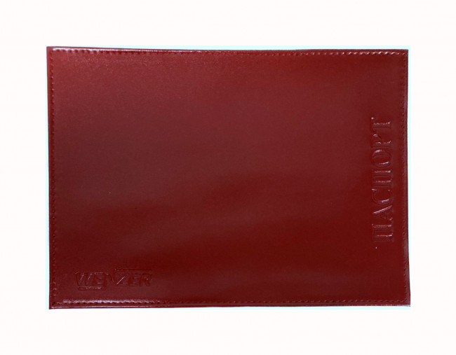 Обложка на паспорт WENZER OFFiCE из натуральной кожи "спилок матовый", теснение ПАСПОРТ, красный