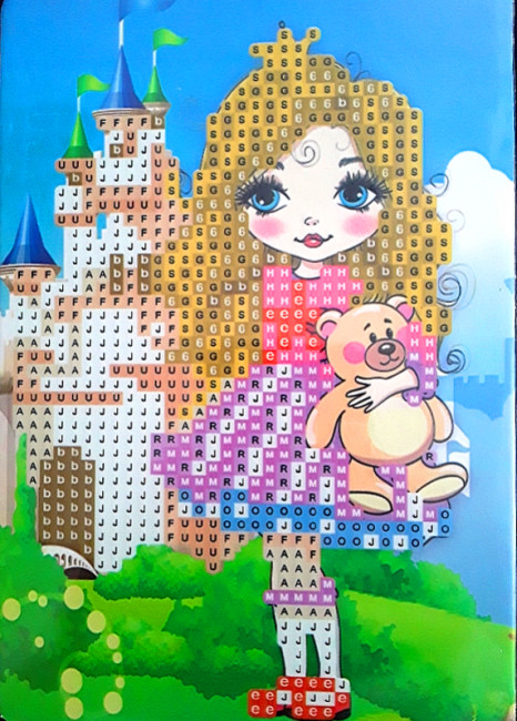 Замок девочки. Алмазная мозаика: для детей; размер 10*15 см. МС-5413- JE 25173