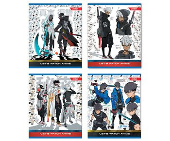 Тетрадь 48 клетка "Аниме" скрепка, INTELLIGENT TT-7004-7007 (12/100)