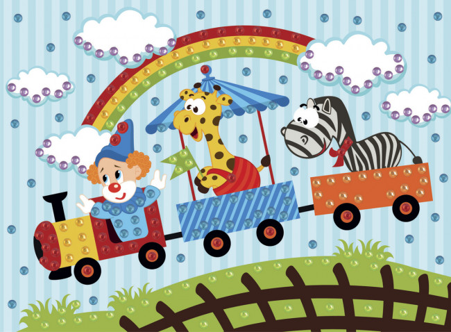 Мозаика 19.5 x 26.5см "Веселый паровозик", Hobbius/MDS-05 №16 Мозаика 19.5 x 26.5см "Веселый паровозик", Hobbius/MDS-05 №16