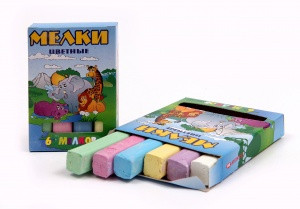 Мелки цветные 6цв, Asmar/AR-9702-6/Эликонт