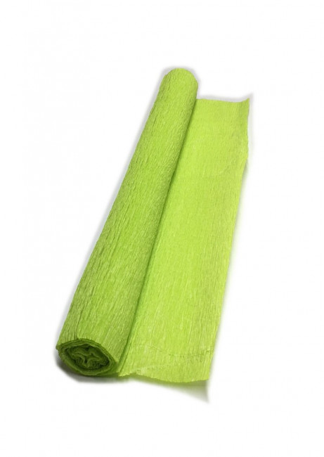 Гофрированная бумага плотная (флористическая 50мм х 250 мм,120 г/м2), зелёное яблоко, ШК