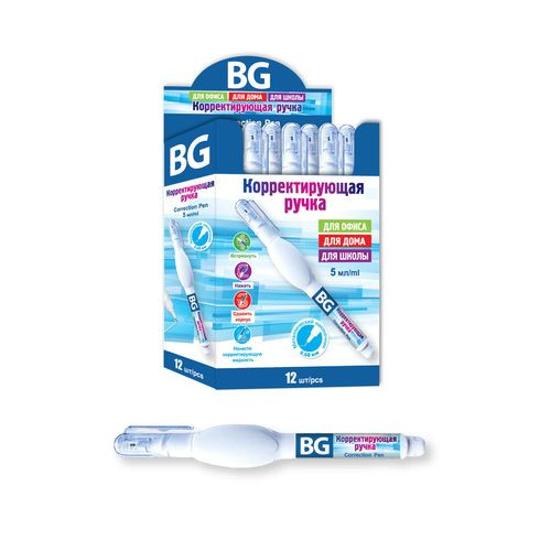 Корректирующая ручка 5 мл, с металлическим наконечником, шоу-бокс, 12/576 шт в упак Корректирующая ручка 5 мл, с металлическим наконечником, шоу-бокс, 12/576 шт в упак
