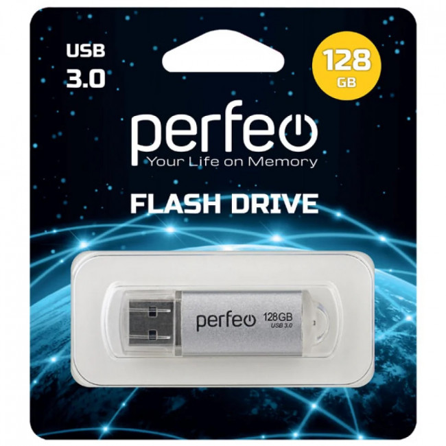 Флеш накопитель (память) USB 3.0, 128Gb, C14 Metal series. цвет серебристый, Perfeo/PF-C14S128ES Флеш накопитель (память) USB 3.0, 128Gb, C14 Metal series. цвет серебристый, Perfeo/PF-C14S128ES