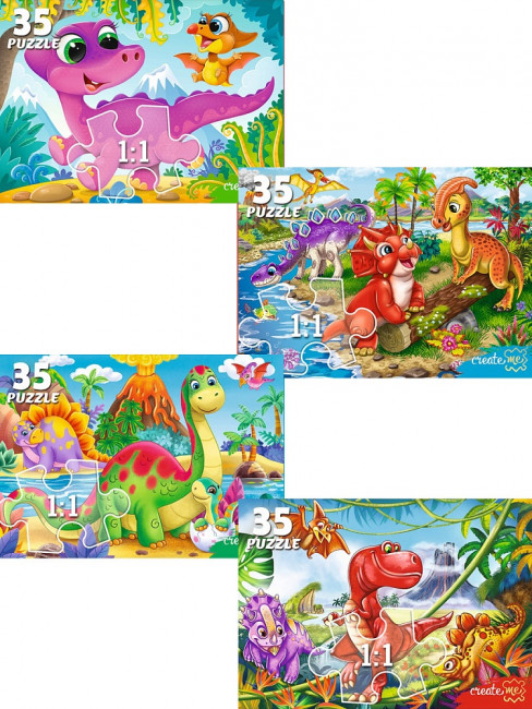 Пазлы 35 элементов "Мир динозавров. №43", Рыжий Кот/П35-2720