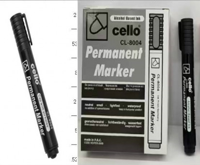 Маркер перманентный черный, пулевидный наконечник, Cello/CL-8004/черн (12/960)