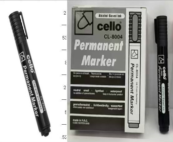 Маркер перманентный черный, пулевидный наконечник, Cello/CL-8004/черн (12/960)