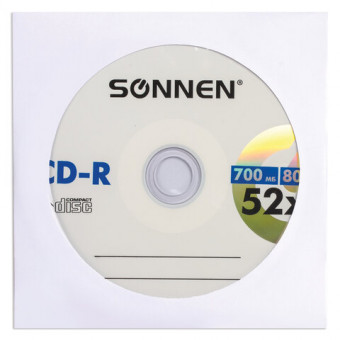 Конверты для CD/DVD (125х125 мм) с окном, бумажные, клей декстрин