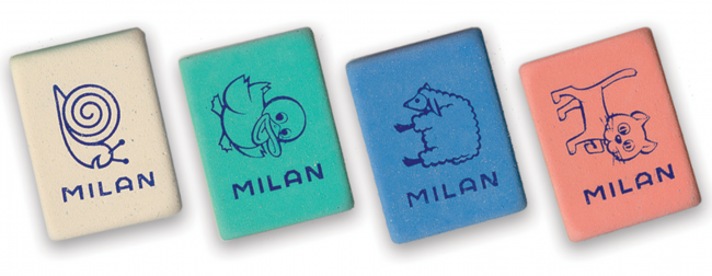Ластик MILAN 445 д/карандашей B,2B,4B, звери 31*23*9 мм (Испания) (2)