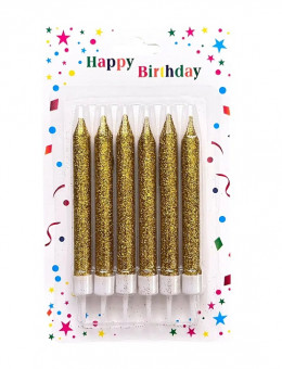 Свечи для торта золотые с подставкой, Магистр/MAG-x-1зол/221342 (24)