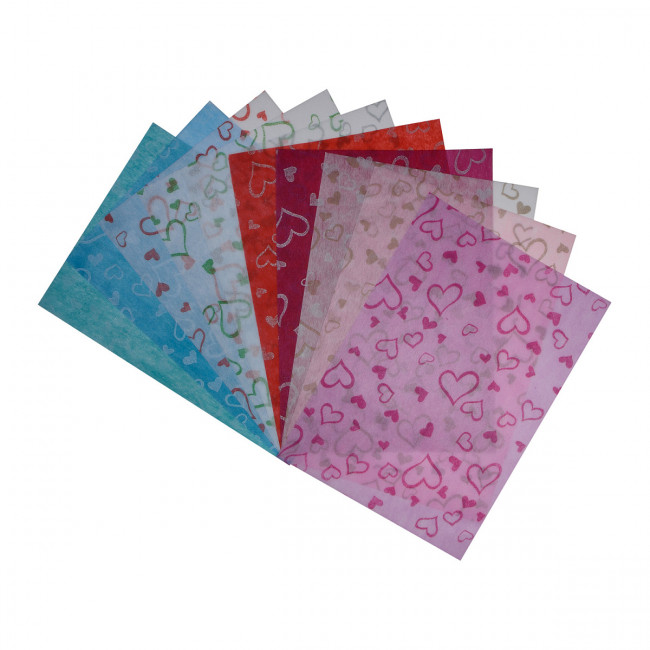 Поделочная вуаль А4 10цв 10л "Сердечки", BV/11-410-277