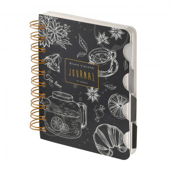 Записная книжка А6 120л линия "Art Journal. Caffè nero", на гребне, с разделителями, BV/3-568/12 (16)
