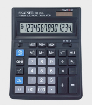 Калькулятор настольный 14-разрядный, большой, черный, размер: 157 x 200 x 32мм. SKAINER/SK-554L/SDC-554 Калькулятор настольный 14-разрядный, большой, черный, размер: 157 x 200 x 32мм. SKAINER/SK-554L/SDC-554