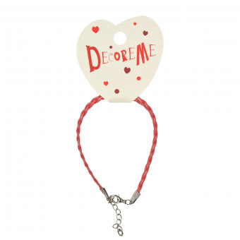 Шнурок 4мм 21см плетеный из экокожи, с застежкой, плоский, BV/2-155/26 (10)