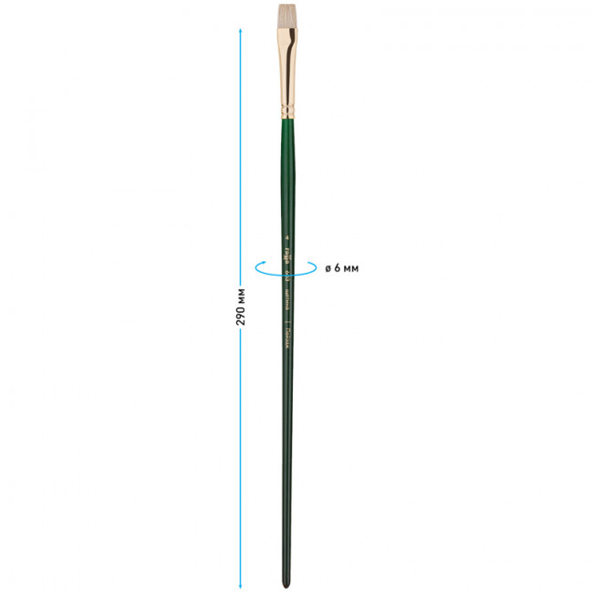 Кисть художественная щетина Гамма "Пейзаж", плоская, укороченный ворс №4, длинная ручка