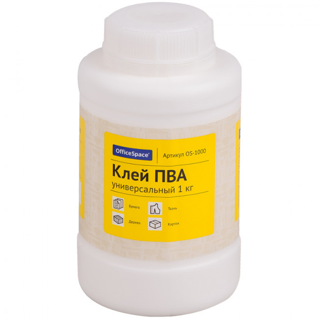 Клей ПВА OfficeSpace, универсальный, 1кг (8)