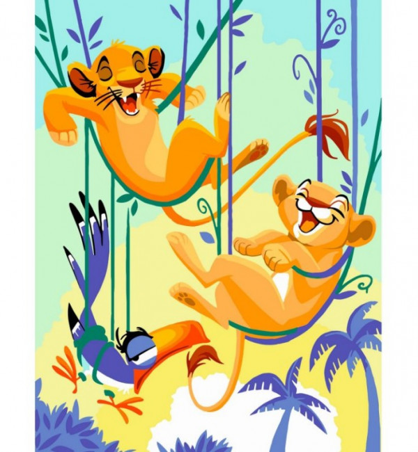 Набор для творчества "Рисование по номерам". "Игривые львята" 30 x 40