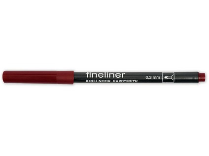Линер 0,3мм "Fineliner", красно-коричневый, Koh-I-Noor/7770212801KS (12)