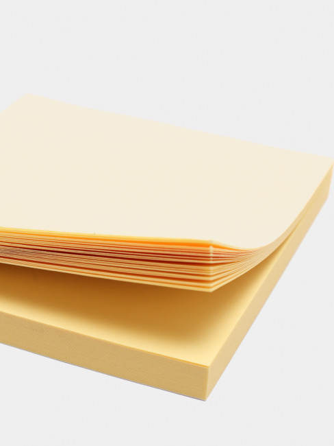 Клейкая бумага для заметок "Attomex" 76x76 мм, 100 листов, офсет 60 г/м², желтая (12)