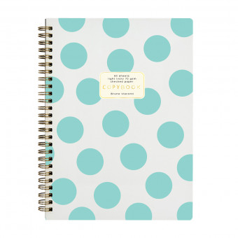 Тетрадь В5 60л клетка на гребне "Mint polka dots", BV/7-60-007/01 (40)