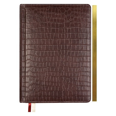 Еженедельник датированный 2023 "deVENTE. Wild" A4 (210 ммx290 мм) 128 стр, кремовая бумага 70 г/м² с золотым срезом, печать в 2 краски, твердая обложка из искусственной кожи с поролоном, отстрочка, перфорация, закругленные уголки, 2 ляссе, в термоусадочно