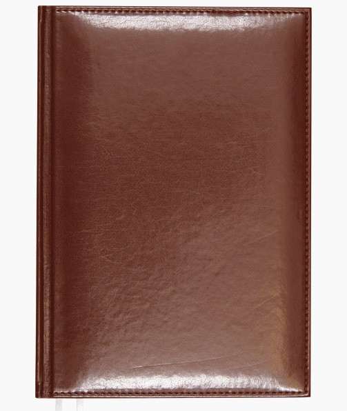 Ежедневник 2022 "Attomex. Visa" A5 (145 ммx205 мм) 352 стр, белая бумага 70 г/м², печать в 1 краску, твердая обложка из искусственной кожи с поролоном, отстрочка, термо тиснение, перфорация, 2 ляссе, в термоусадочной пленке, коричневый