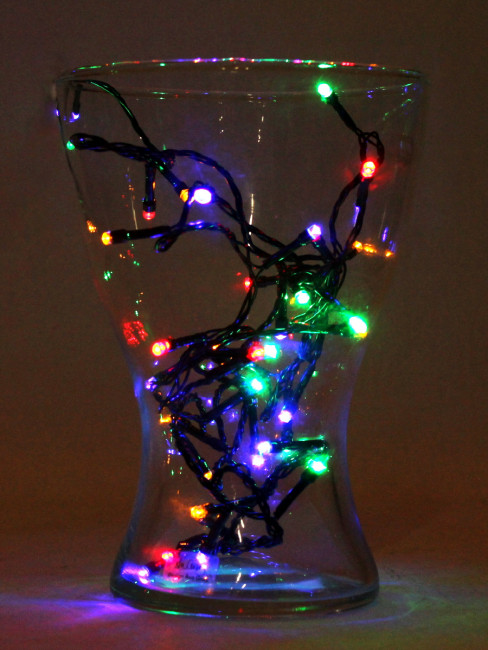 Гирлянда метражная 3,5 м, 50 разноцветных ламп, тёмная нить, 8 режимов НУ-9709