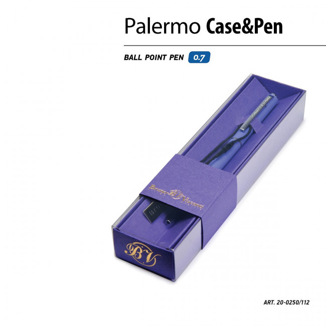 Ручка автоматическая 0,7мм синяя «Palermo», в футляре, фиолетовый корпус, BV/20-0250/112