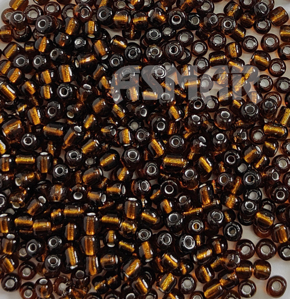 Бисер "ASMAR" размер №6, вес: 50 г, коричневый, внутреннее серебрение
