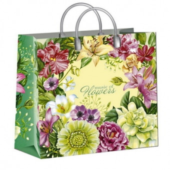 Пакет подарочный (мягкий пластик) 30*30 "Музыка цветов"