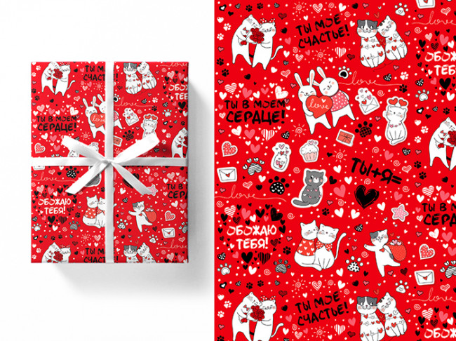 Бумага глянцевая 80гр/м2, 100см х 70см, Счастье быть вместе! (5 лист./рул.)