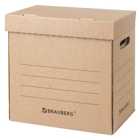 Короб архивный "Делопроизводство" (235х325х180 мм), с крышкой, гофрокартон, BRAUBERG Короб архивный "Делопроизводство" (235х325х180 мм), с крышкой, гофрокартон, BRAUBERG
