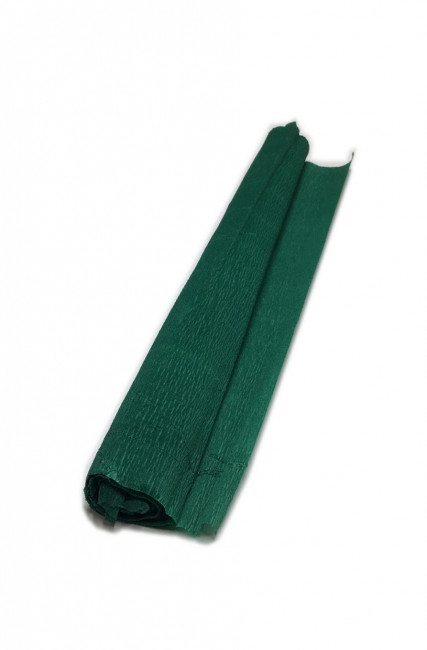 Гофрированная бумага плотная (флористическая 50мм х 250 мм,120 г/м2), изумрудная, ШК