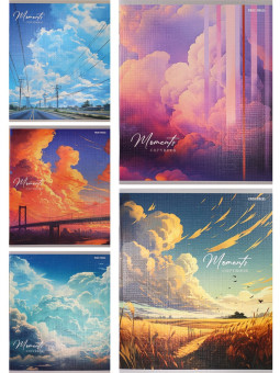 Тетрадь 48 клетка "Облачный пейзаж" скрепка, Проф-Пресс/48-5137 (5/100)